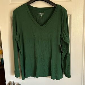 Torrid SuperSoft v-neck long sleeve shirt, green, Torrid size 2 (2X or 18-20).